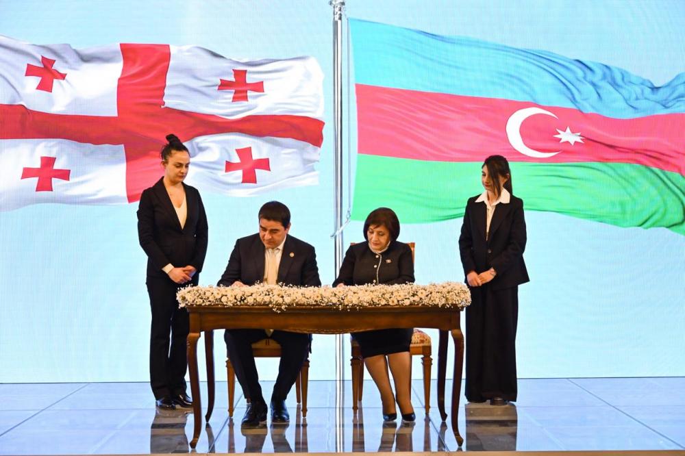 Azərbaycan Respublikasının Milli Məclisi ilə Gürcüstan Parlamenti arasında əməkdaşlıq haqqında memorandum imzalanıb